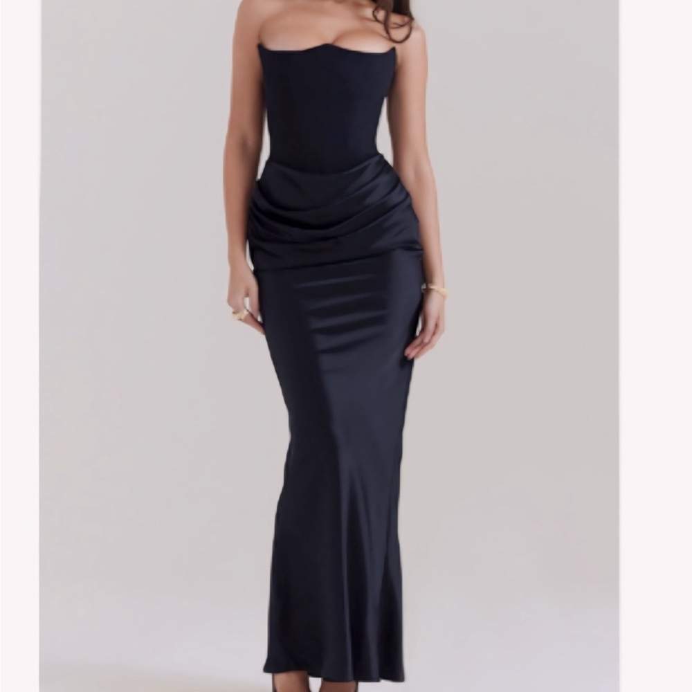 House of Cb “Persephone” black strapless corset dress